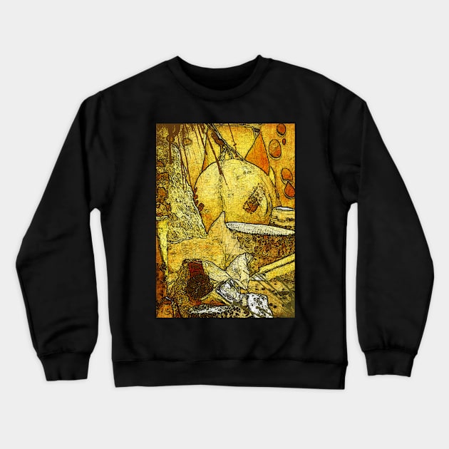 Fragrant French cheese and olives Crewneck Sweatshirt by CatCoconut-Art